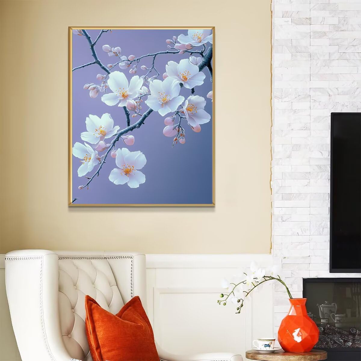 Dipingere con i Numeri Fiore, Paint by Numbers Adulti Pianta, Fai da te Creativi Adulti Quadri da Dipingere Numerati Kit per Decorazione Della Parete di Casa, Regalo 70x95 cm Senza Cornice C5-T