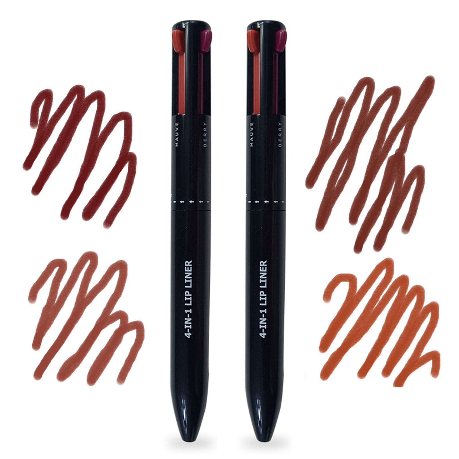 FantasyDay Magic 4 in 1 Makeup Pen - Pop Up 4 Colors Berry/Mocha/Nude Pink/Mauve Lip Liner, Spot Pen - Travel Makeup Design - Versatile Shades