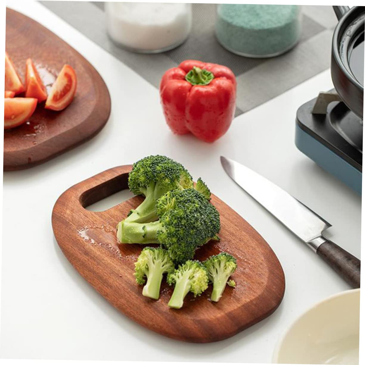 TOPBATHY Planche à Découper en Bois Massif avec Trou Réversible 36 6 5 5 Pouces Planche à Découper en Bois pour Cuisine