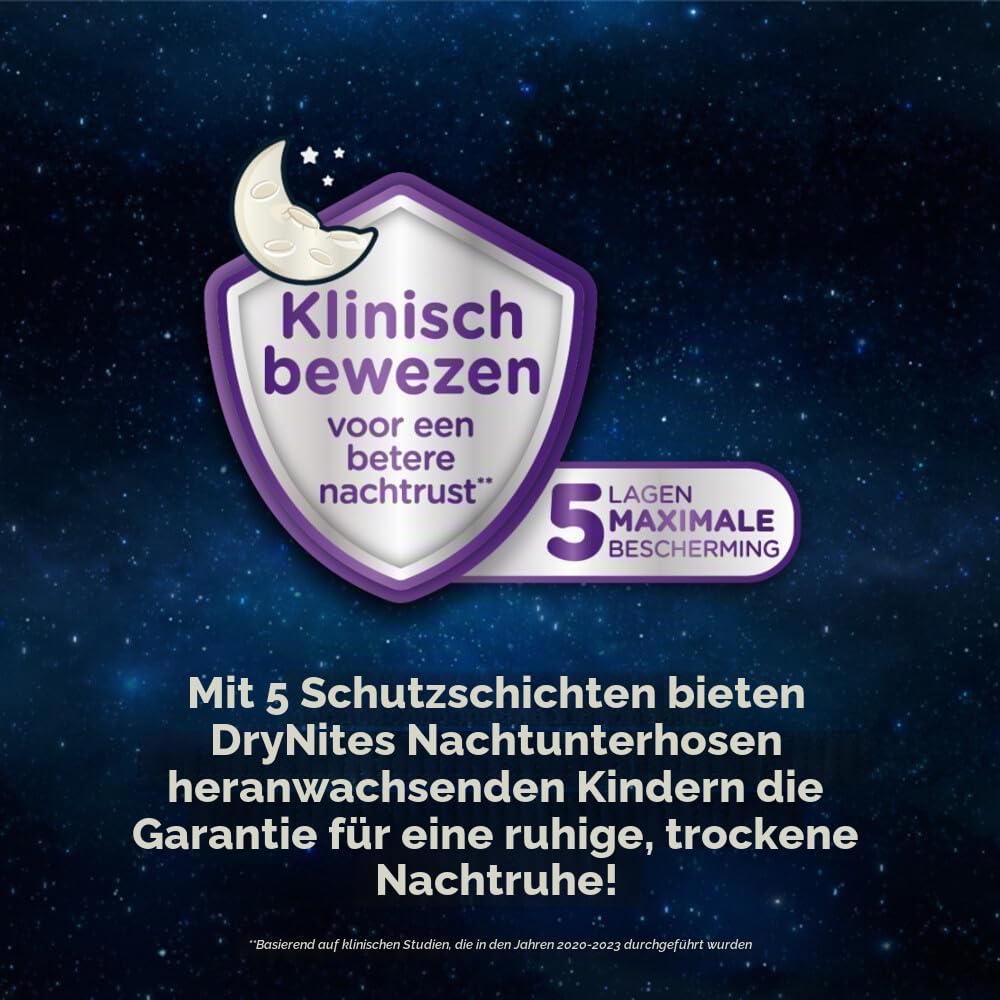 Huggies DryNites hochabsorbierende Nachtwindeln bei Bettnässen, für Mädchen 3-4 Jahre (12-21 kg), 4 x 16 Stück (insg. 64 Stück), Monatspackung Windel-Pants