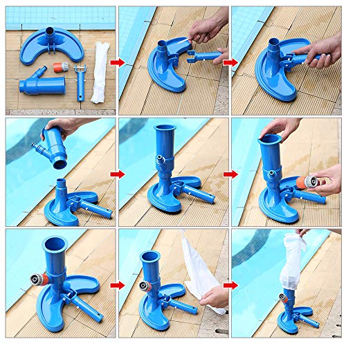 Loijon Escova de Vácuo a Jato Conjunto de Cabeças de Vácuo de Piscina Limpador com Saco de Escova Ad