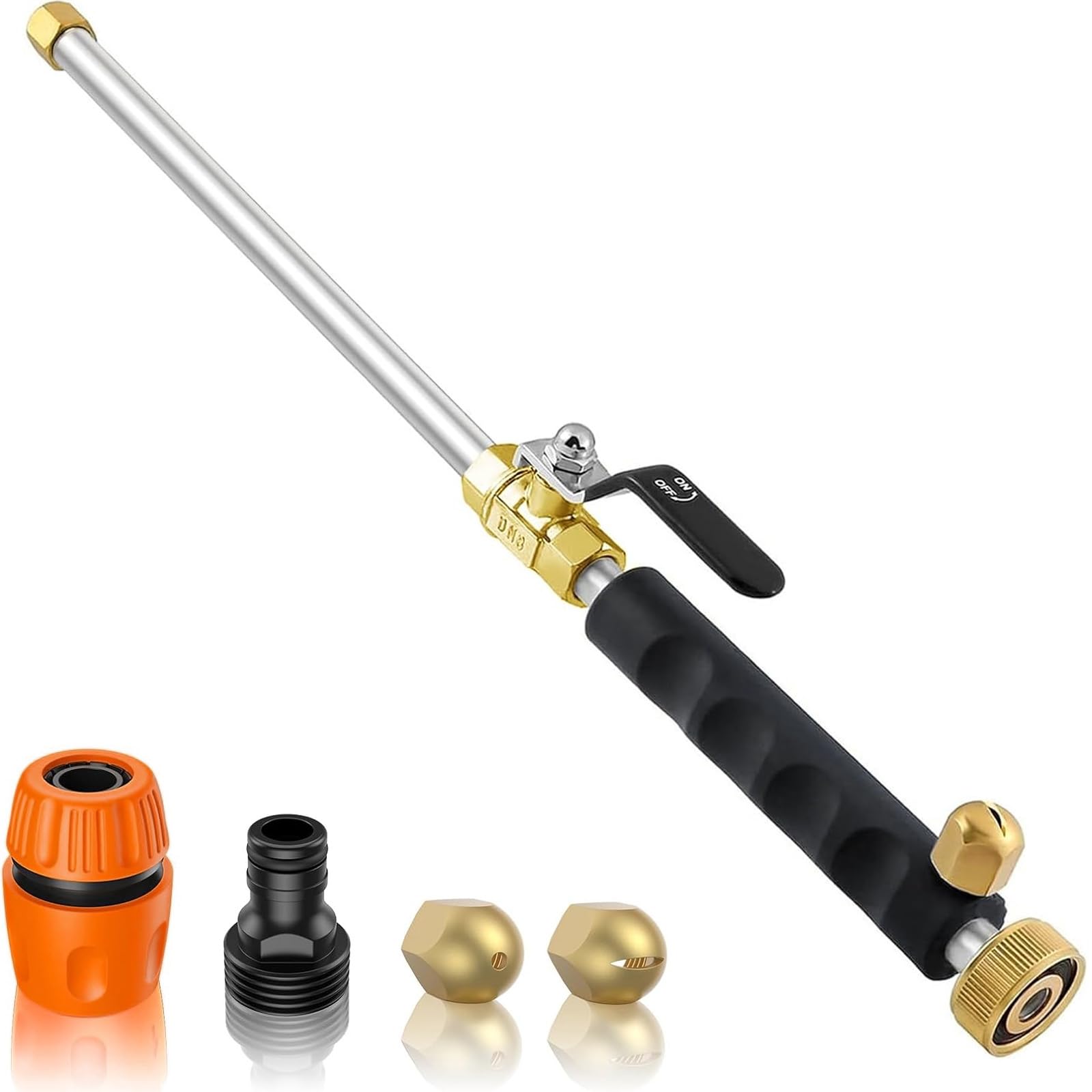 Jet Nozzle for High Pressure Hose,Jet Nozzle 2-in-1 High Pressure Power Washer for Garden Hose with 2 Different Jet Nozzles
