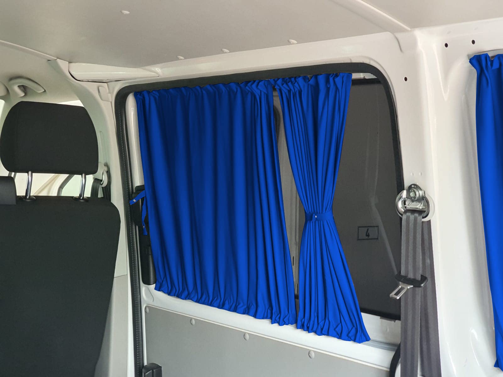 BREMER SITZBEZÜGE Tendine parasole compatibili con VW T5 T6 T6.1 Transporter Caravelle Corti con porte ad ala in blu, per campeggio, accessori per camper, set di tende