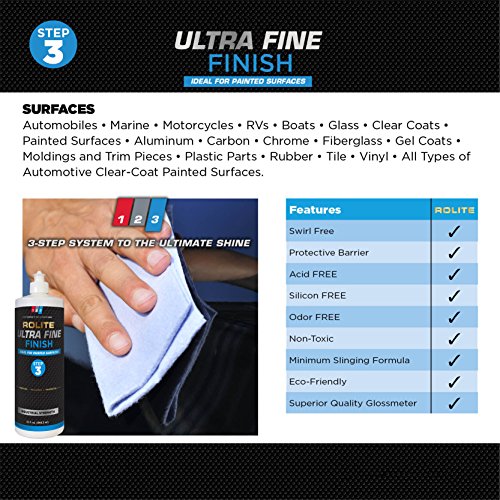 Rolite RHCMCUF4ZCP S 3 Step System To The Ultimate Shine (4 Fl. Oz.) With Heavy Cut Compound, Medium Cut Polish And Ultra Fine Finish Combo Pack thumb #6