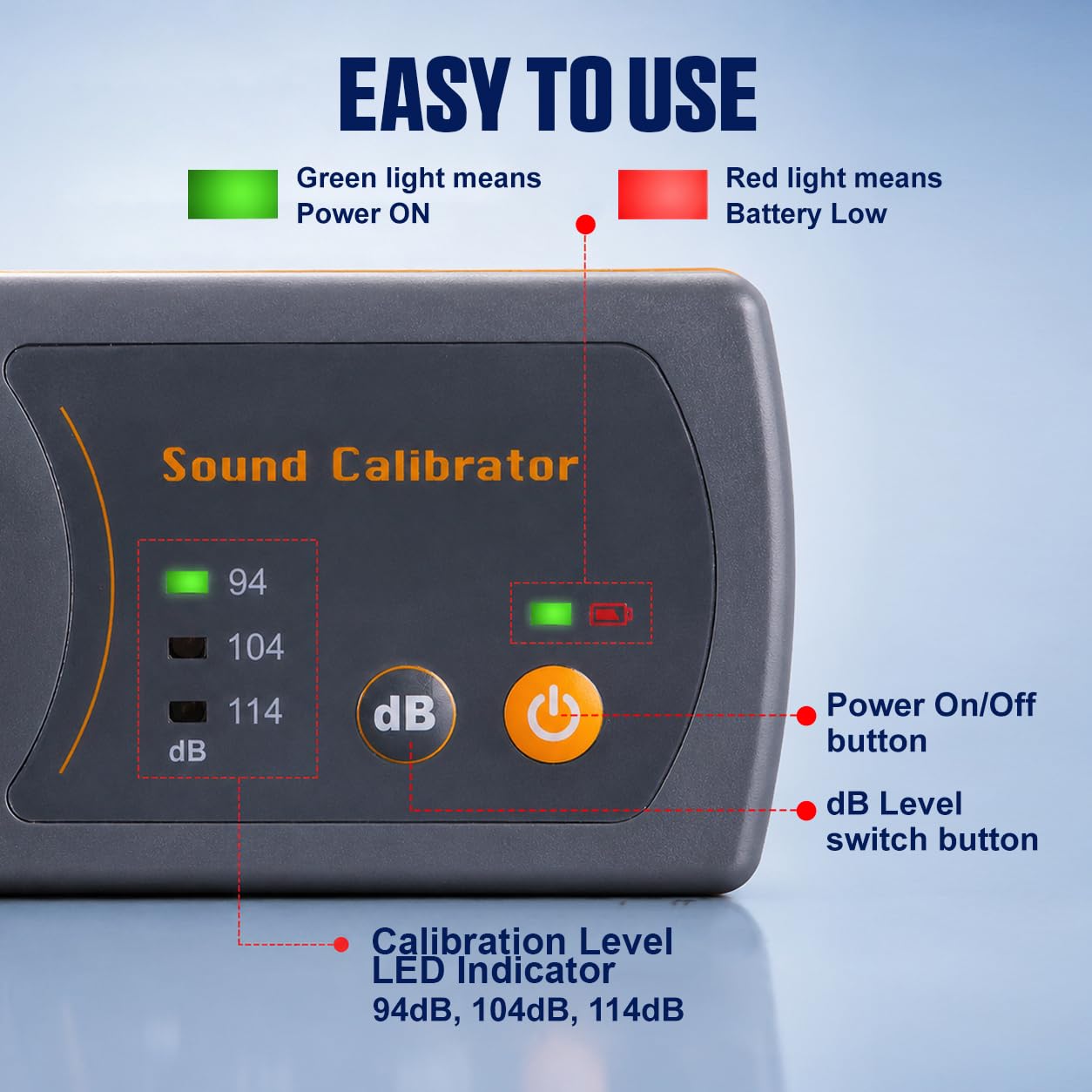 Klang Meter Dezibel Niveau Kalibrator Kalibrierung 114dB / 94dB / 104dB Kalibrierung Niveau für Schallpegelmesser