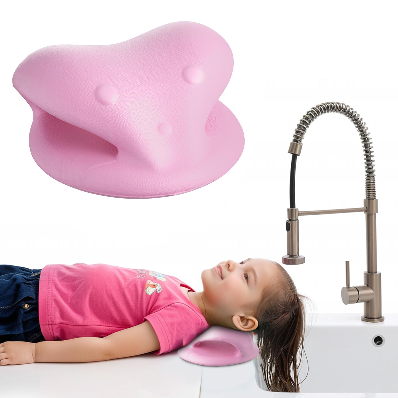 Hair Washing Station for Kids,7.3 x 6.9 x 3.1 in Ergonomic Kids Hair Washing Station,Sink Hair Washing Neck Pillow for Wash Time,Portable Hair Wash