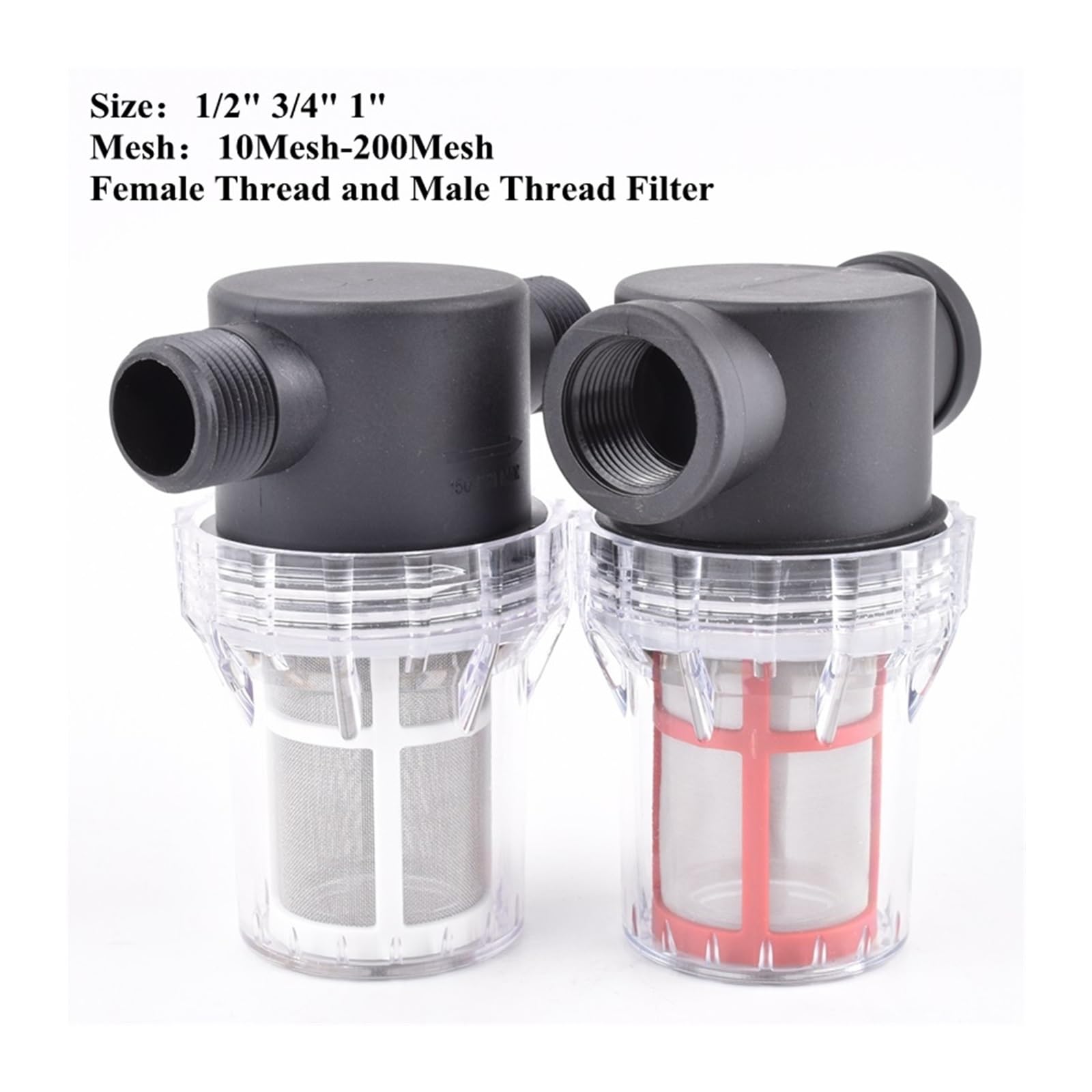 Colador de bomba de agua Filtro de riego for jardín, colador agua impureza, 1 ud
