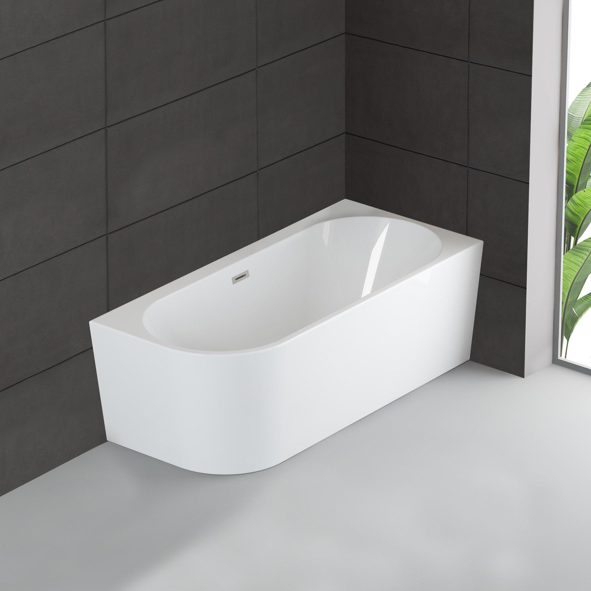 SPALINA CAPRI DROITE - Vasca freestanding a parete Destra L 160 x l 76 cm