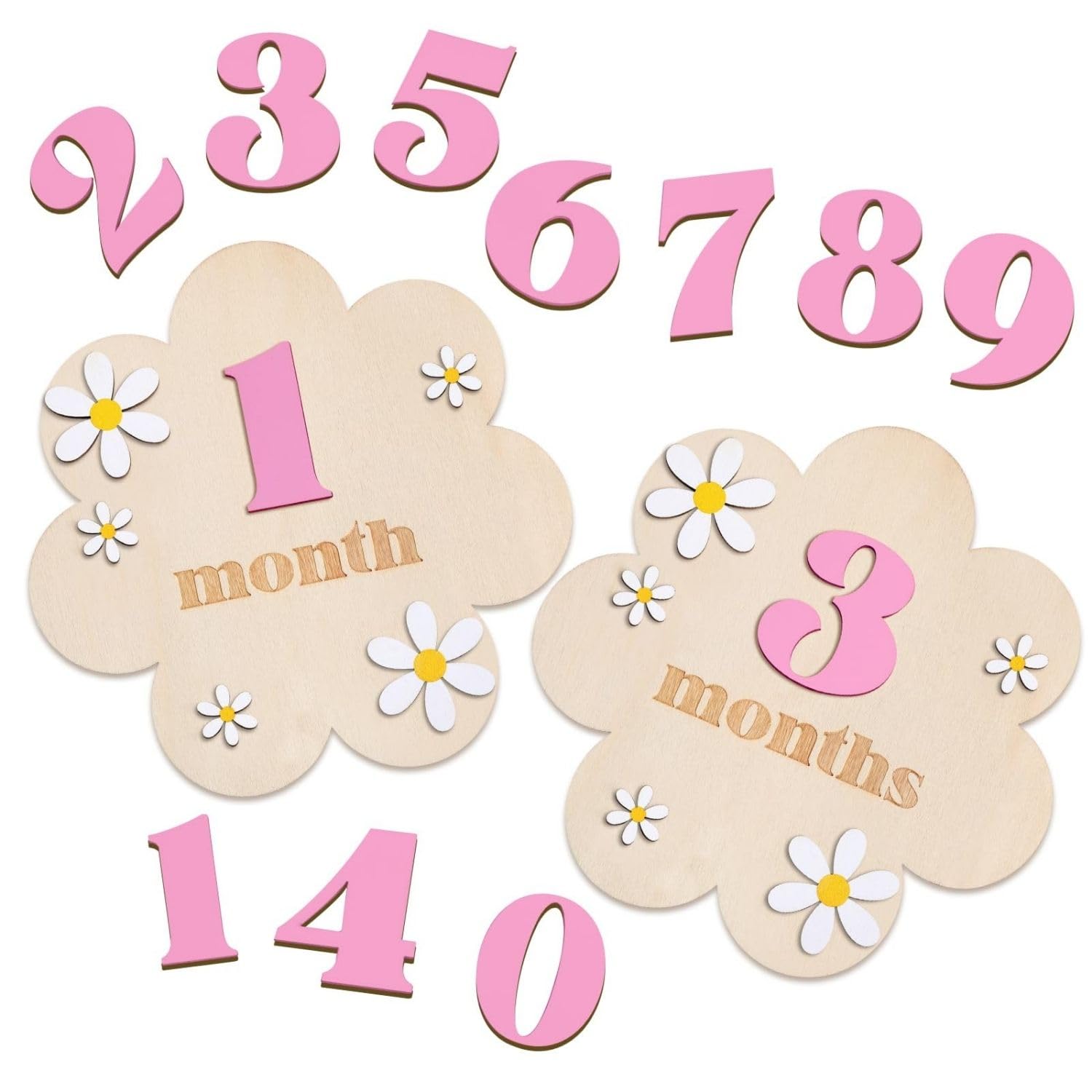 Pink Baby Photoshoot Props, Baby Monthly Photoshoot Props for 1-12 Months, Milestone Cards for New Born Milestone Memories-image-21