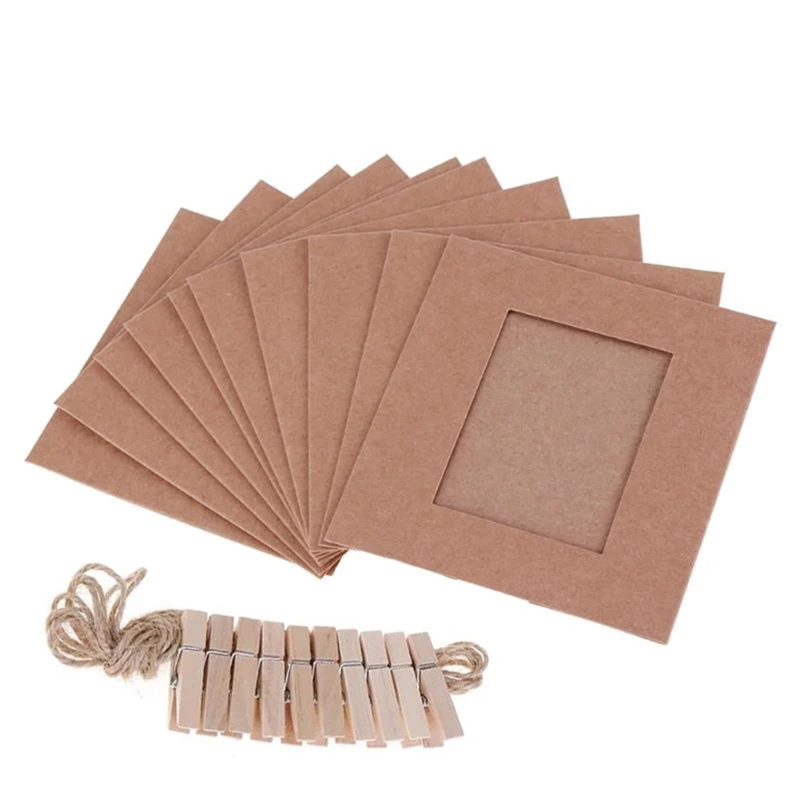 10PCS DIY Photo Frame Paper Picture Wall Decoration For Wedding Graduation Party Booth Props hanging Photos Frames For Home Office(Yellow)