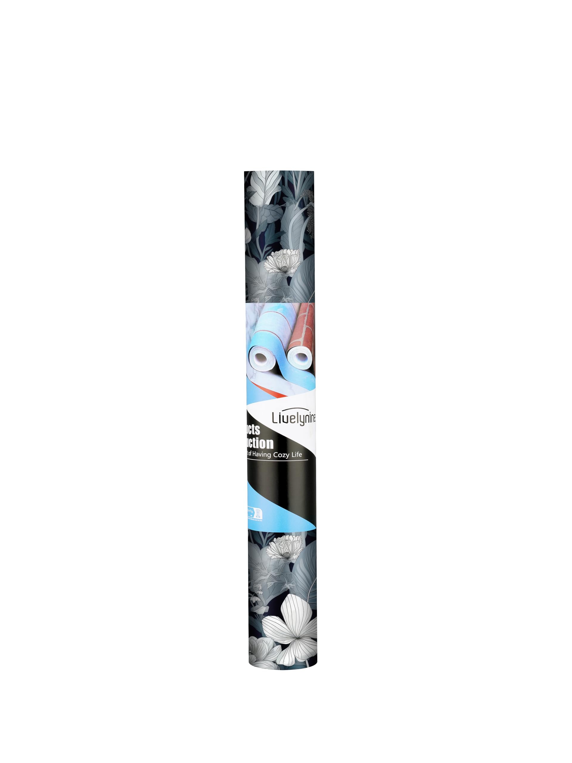 Livelynine Carta da Parati Floreale Foglie Tropicali Moderna 44.5CMx7M Carta da Parati Autoadesiva Forale Palme Grigio Blu Pellicola per Mobili Adesiva Fantasia con Fiori Jungle Tropicale Camera Letto