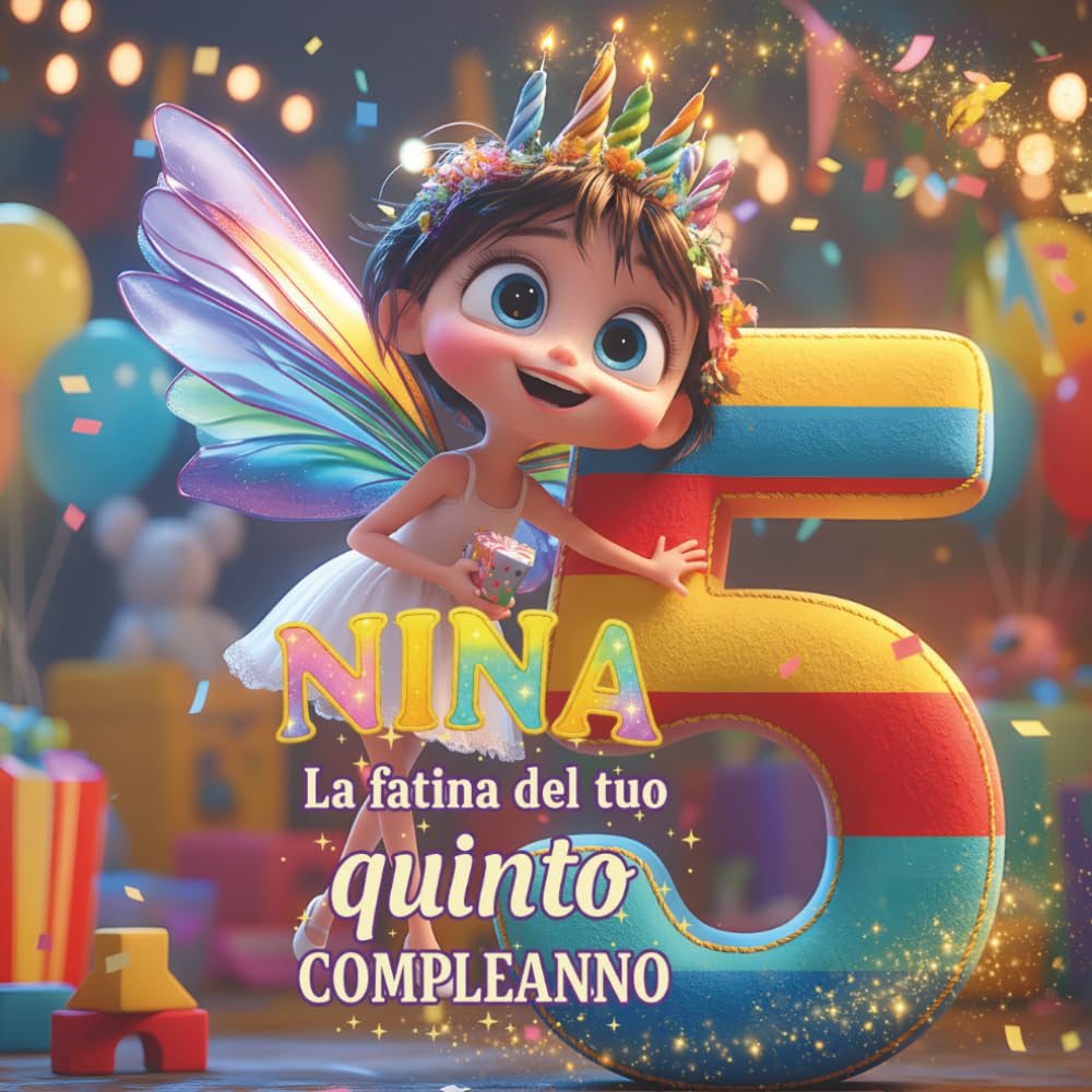 Nina, la fatina del tuo quinto compleanno: Libro personalizzabile per 5 anni – Regalo originale per bambino e bambina, compleanno quinto anno