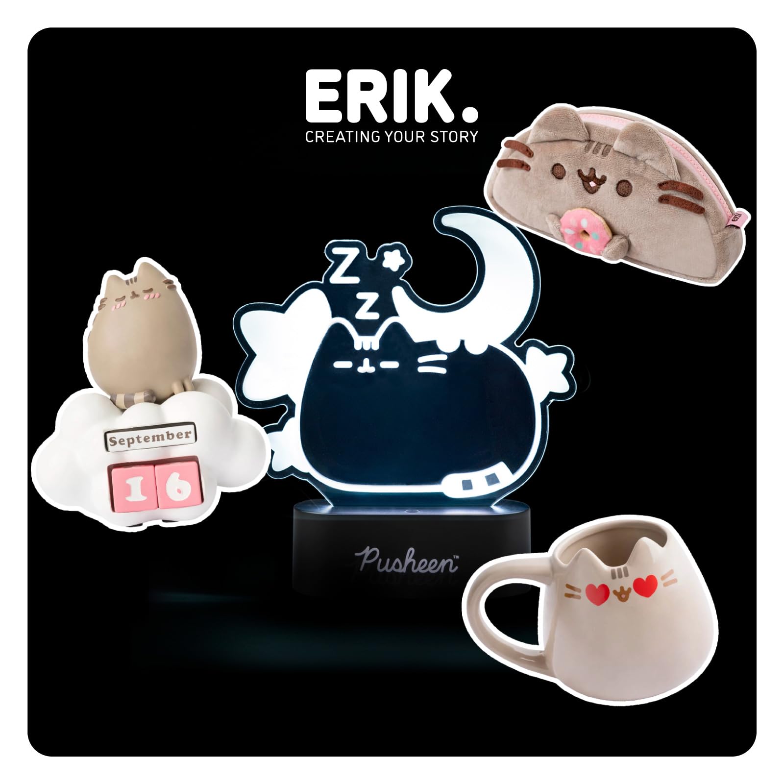 Grupo Erik Lamp - Pusheen | LED Lamp, Night Light, Kids Lamp, LED Desk Lamp, Mood Lights, LED Table Lamp | Gaming Light, Gamer Gifts, Gaming Accessories