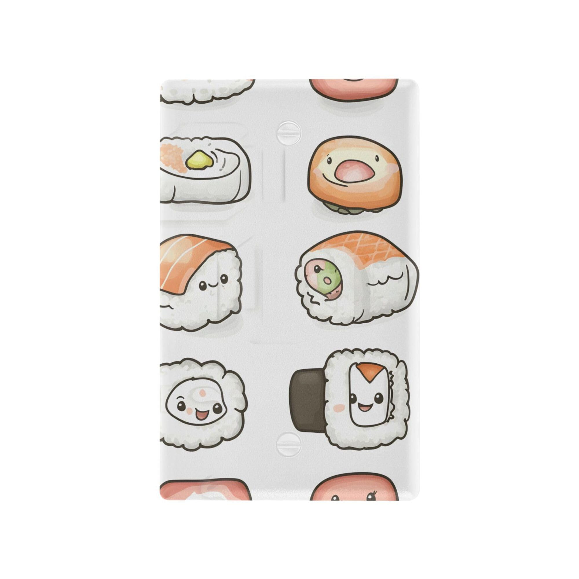 xigua Unused Outlet Wallplate Cute Cartoon Sushi Switch Wall Plate Cover,Decorative Outlet Cover Switch Cover for Home Office Bedroom 4.53