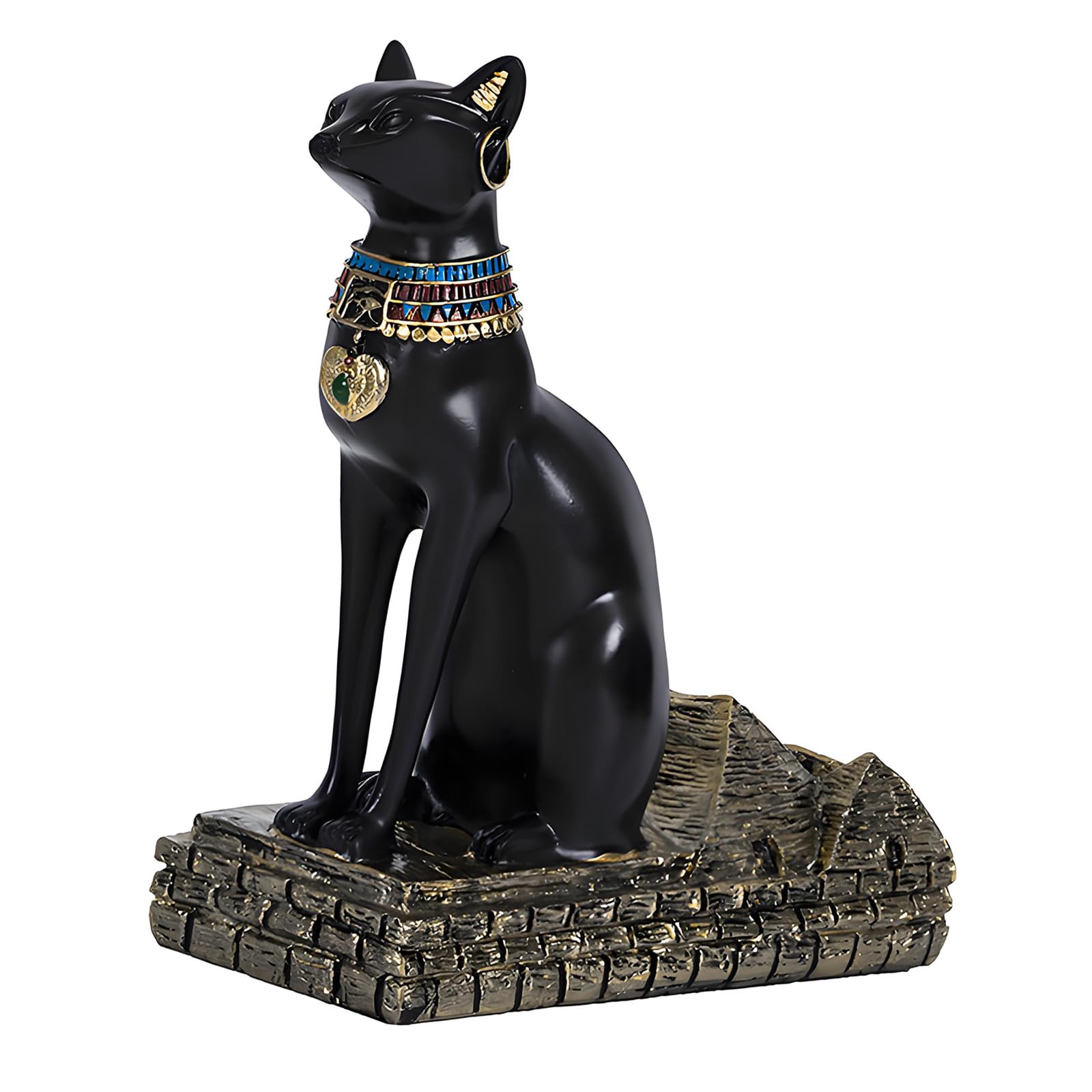 Qisuw Exotic Themed Wine Rack with Bastet Anubis Statue Ancient Egyptian God Resin Kitchen Decors for Wine Enthusiasts Anubis Rack