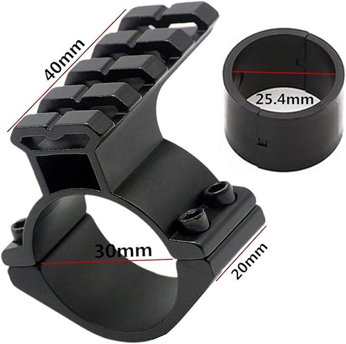 Miniatura 4 de Adaptador de anillo de montaje de abrazadera de barril de alcance de 1.000 in y 1.181 in con riel Weaver Picatinny