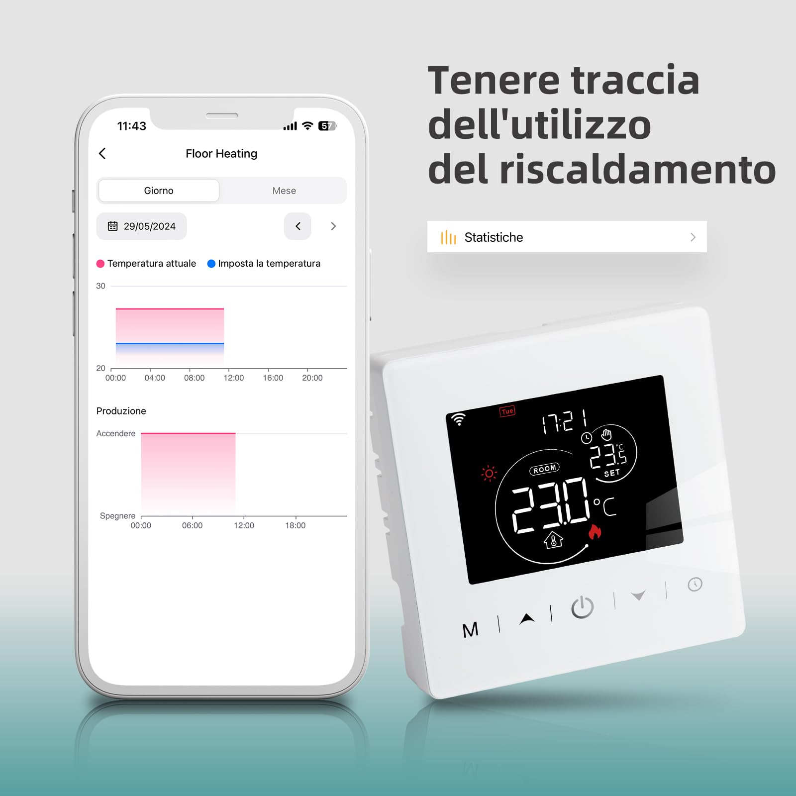 Termostato wifi a batteria, 2 fili per caldaie a gas.cronotermostato programmabile settimanalmente controllabile a distanza dal TUYA o Smart life.Termostato compatibile con Google Assistant e Alxea