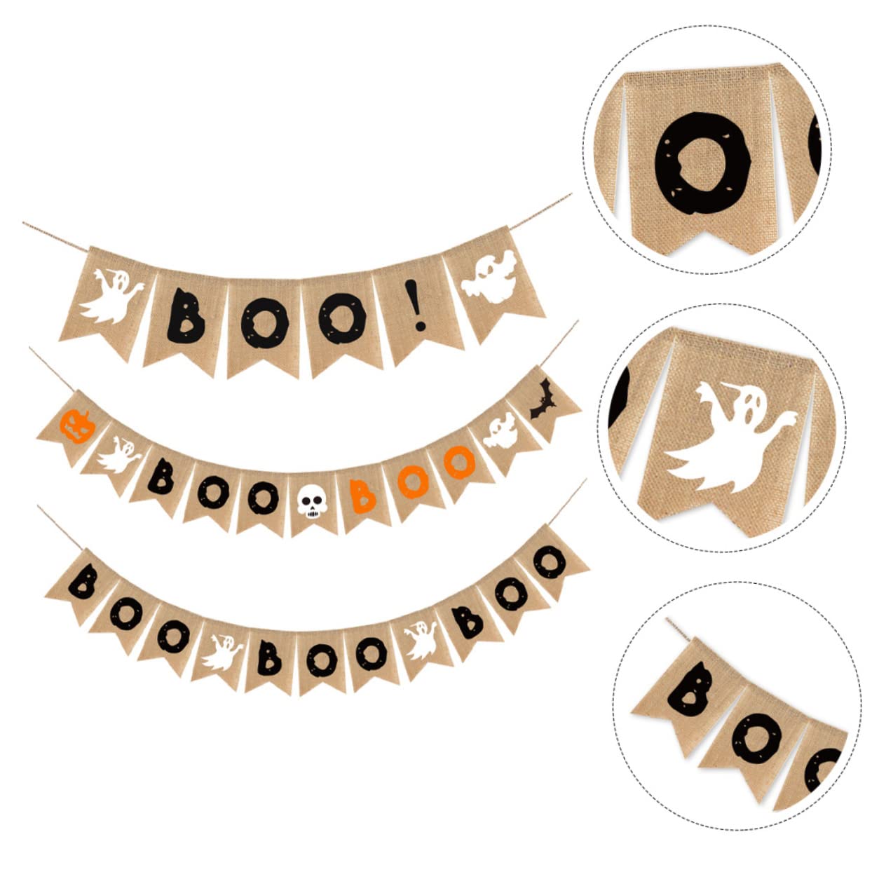 Alasum 15 szt. baner chorągiewki baner girlanda 'Happy Halloween' znak na drzwi Halloween tematyczny baner pikieta ogrodzenie dekoracja impreza dekoracja boos alkohol baner Halloween baner jutowy