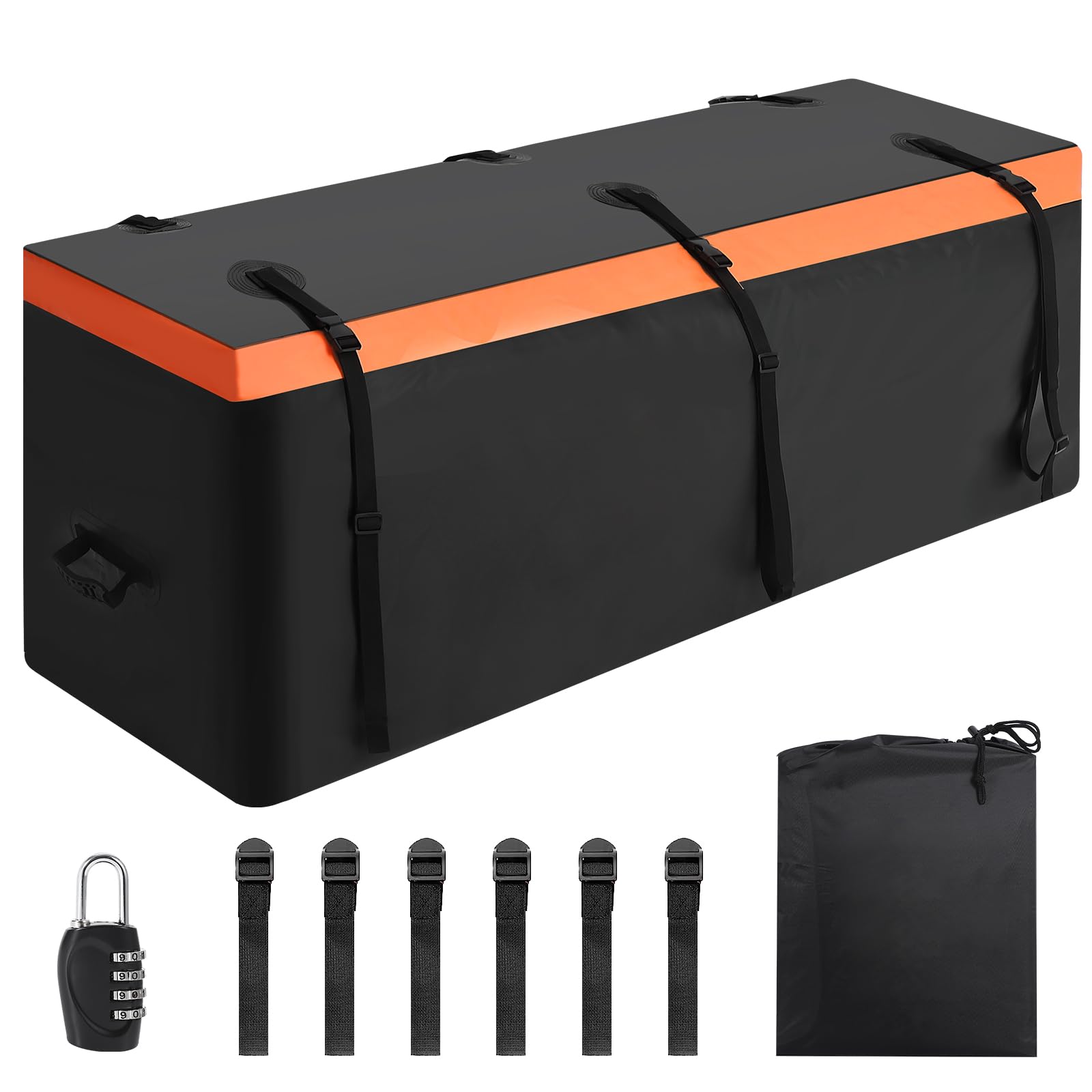 Garvee Sac de Transport pour Porte-Bagages d’attelage, 15 Pieds Cubes | étanche, Conception renforcée, Sangles résistantes, fermeture éclair étanche, installation rapide