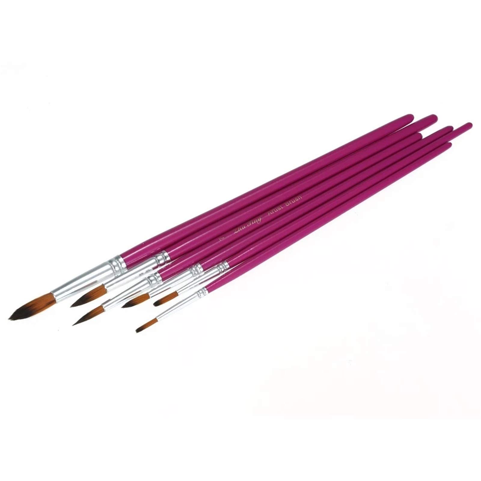Ensembles de Pinceaux 6 pcs pinceaux Professionnels Ronds poinçons Pointus Pinceau pour Débutants et Professionnels(Violet)