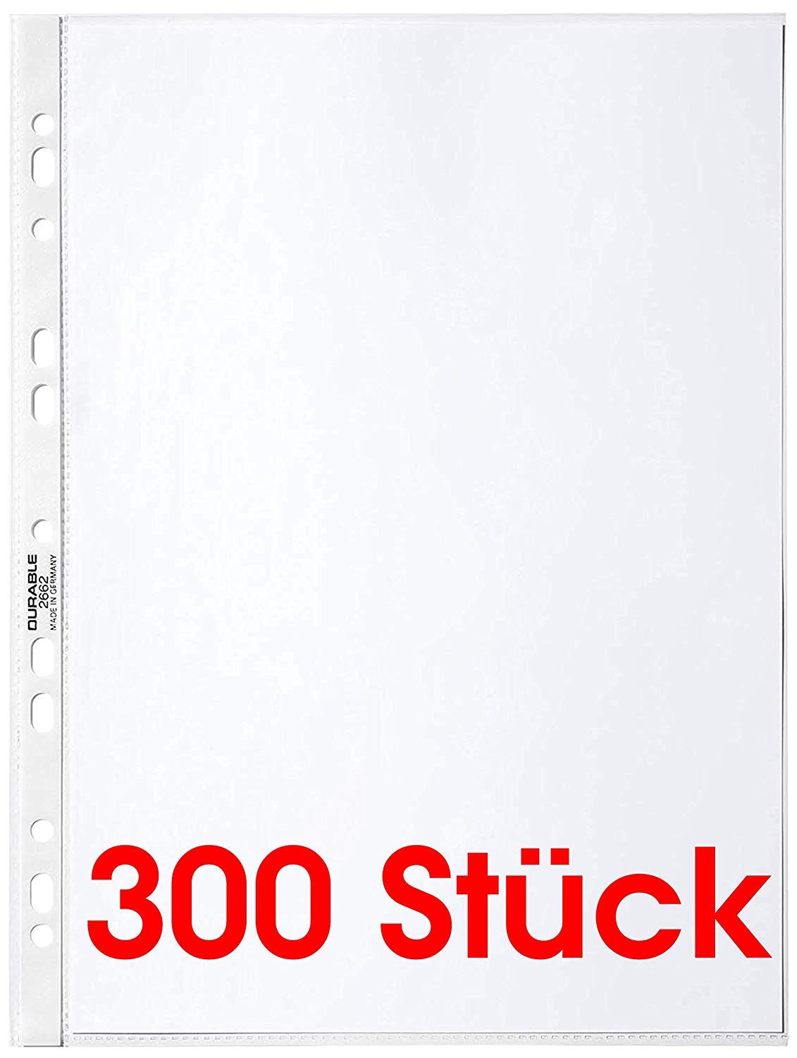 Durable Business 266819 Document Wallets DIN A4 0.06 mm Box of 100 Transparent, 300 Hüllen (3 Beutel)