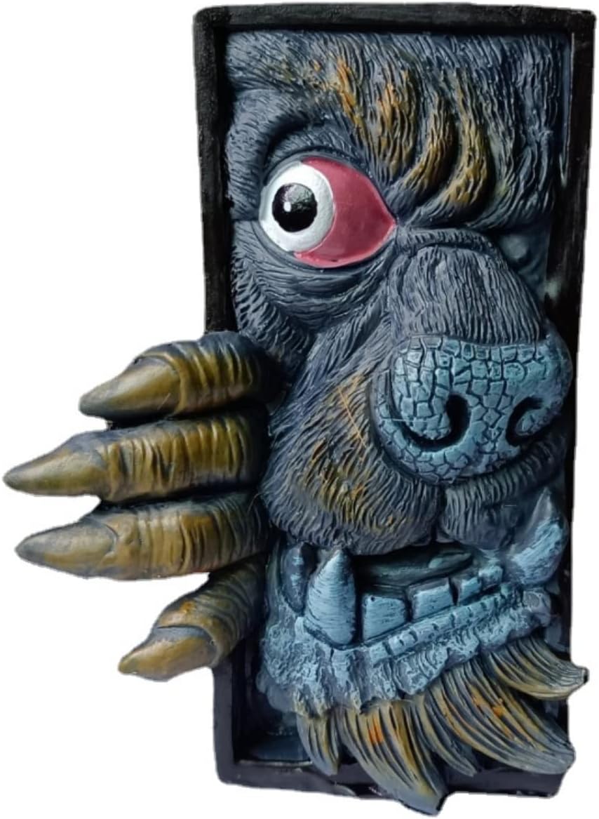 Horror Bookshelf -Masks and Peeping Monsters Scary Halloween or Easter Resin Figure Statues with Unique Eye-catching Decorative Horror Bookshelves (Big Nose Bookseller)