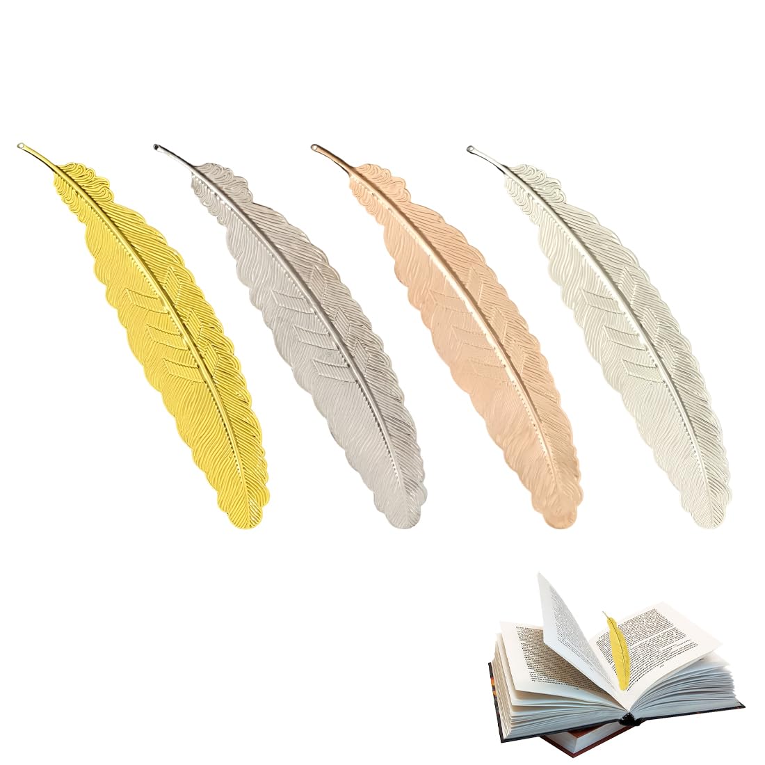 Metallic Feather Bookmark - Original & Personal Gift for Women & Mums - Ideal for Mother's Day, Teacher Thank You or Bookworms