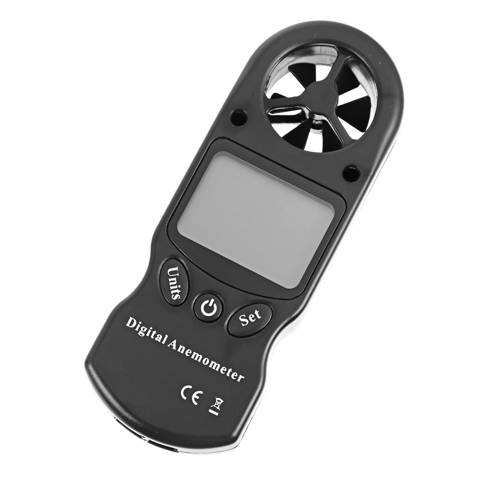 GLEAVI Higrotermógrafo Digital Portátil con Medición de Velocidad del Viento, Resistente Plástico Negro y Bolsa de Almacenamiento para Industria Aeronáutica