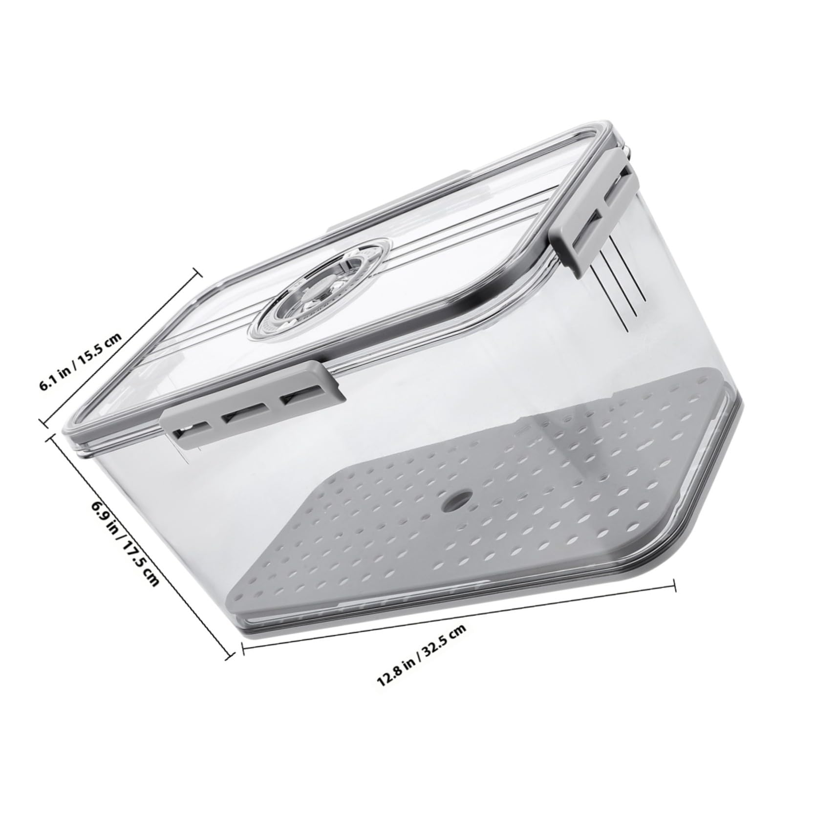 TOYANDONA Caja Hermética de PET para Pan y Verduras, Contenedor de Almacenamiento con Tapa y Bandeja de Drenaje, Mantiene Frescura Frigorífico
