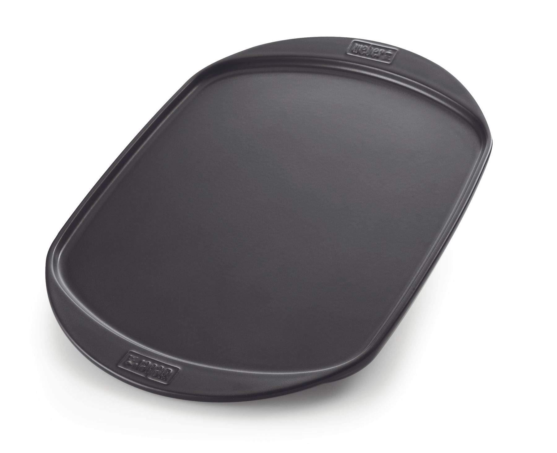 Weber Keramik Grillplatte/Plancha - Groß (49 x 35cm), BBQ-Grillpfanne aus Keramik mit Antihaftoberfläche, ideal für Smash-Burger, Fajitas, Spargel und mehr, spülmaschinenfest - Schwarz (17509) 35 x 49 x 2 cm