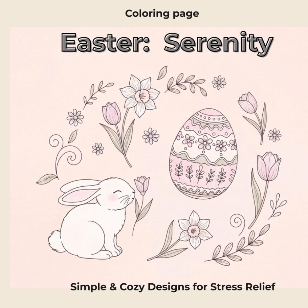 Easter: Serenity: Simple & Cozy Designs for Stress Relief