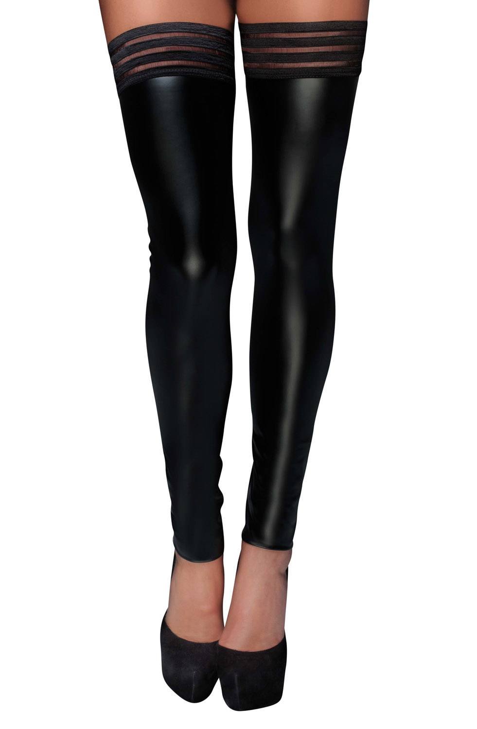 Noir Handmade Stockings im Wetlook Wet Look F158 Größe L