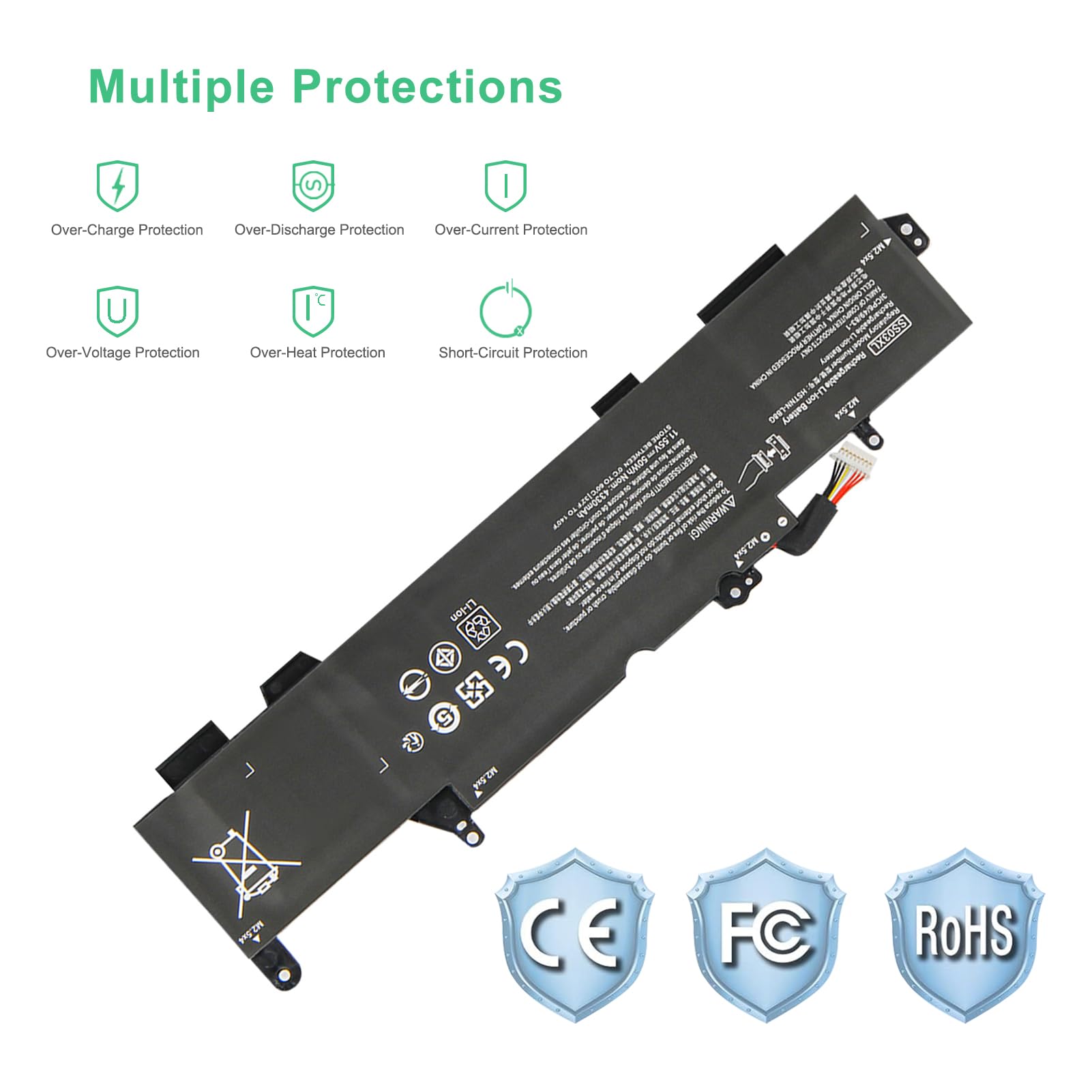 SS03XL 933321-855 Batterie pour HP EliteBook 830 G5 840 G5 735 G6 840 G6 830 G6 745 G6 846 G5 755 G5 745 G5 740 G5 735 G5, ZBook 14U G5 G6 Series 11.55V 50Wh