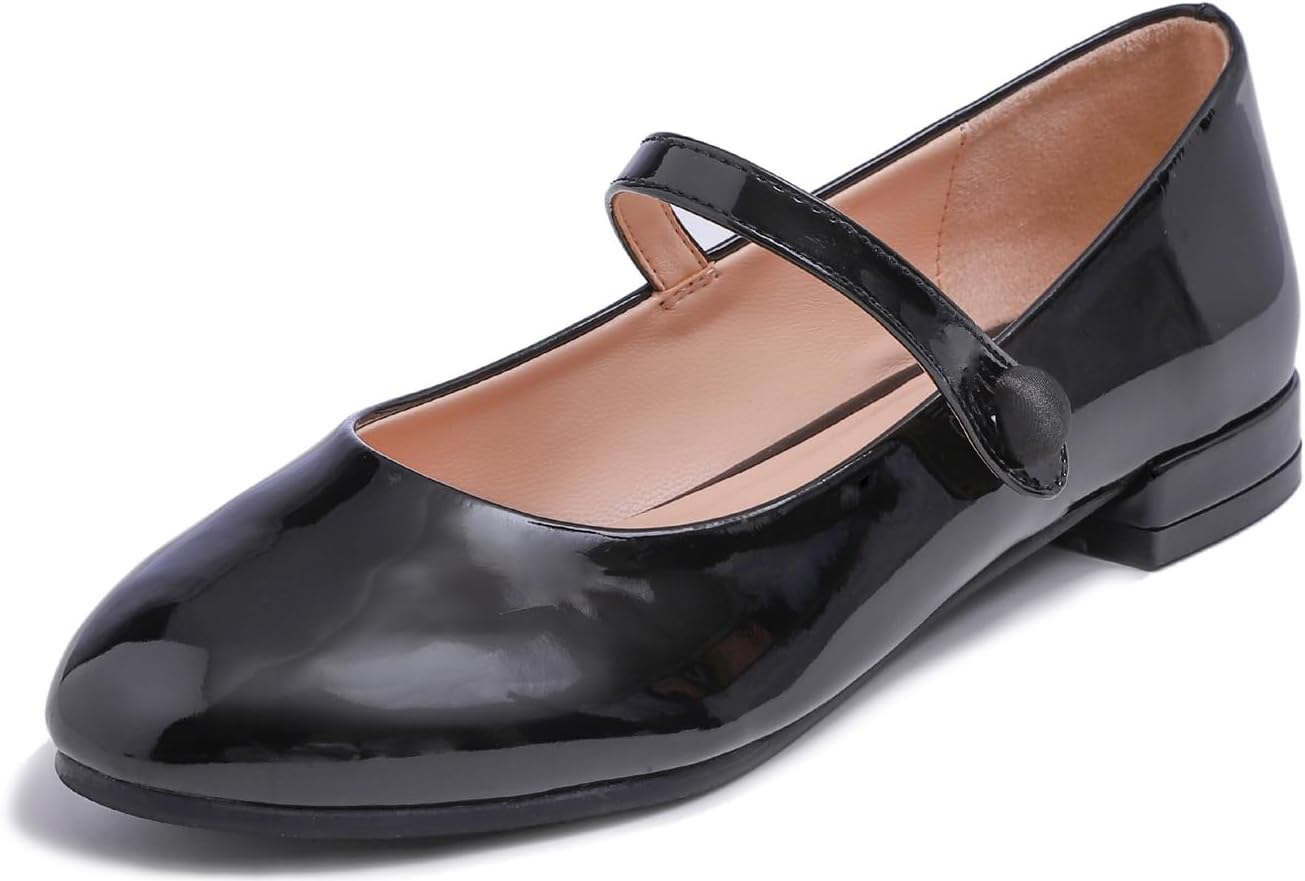 Maryjane Black Patent Flat Heel