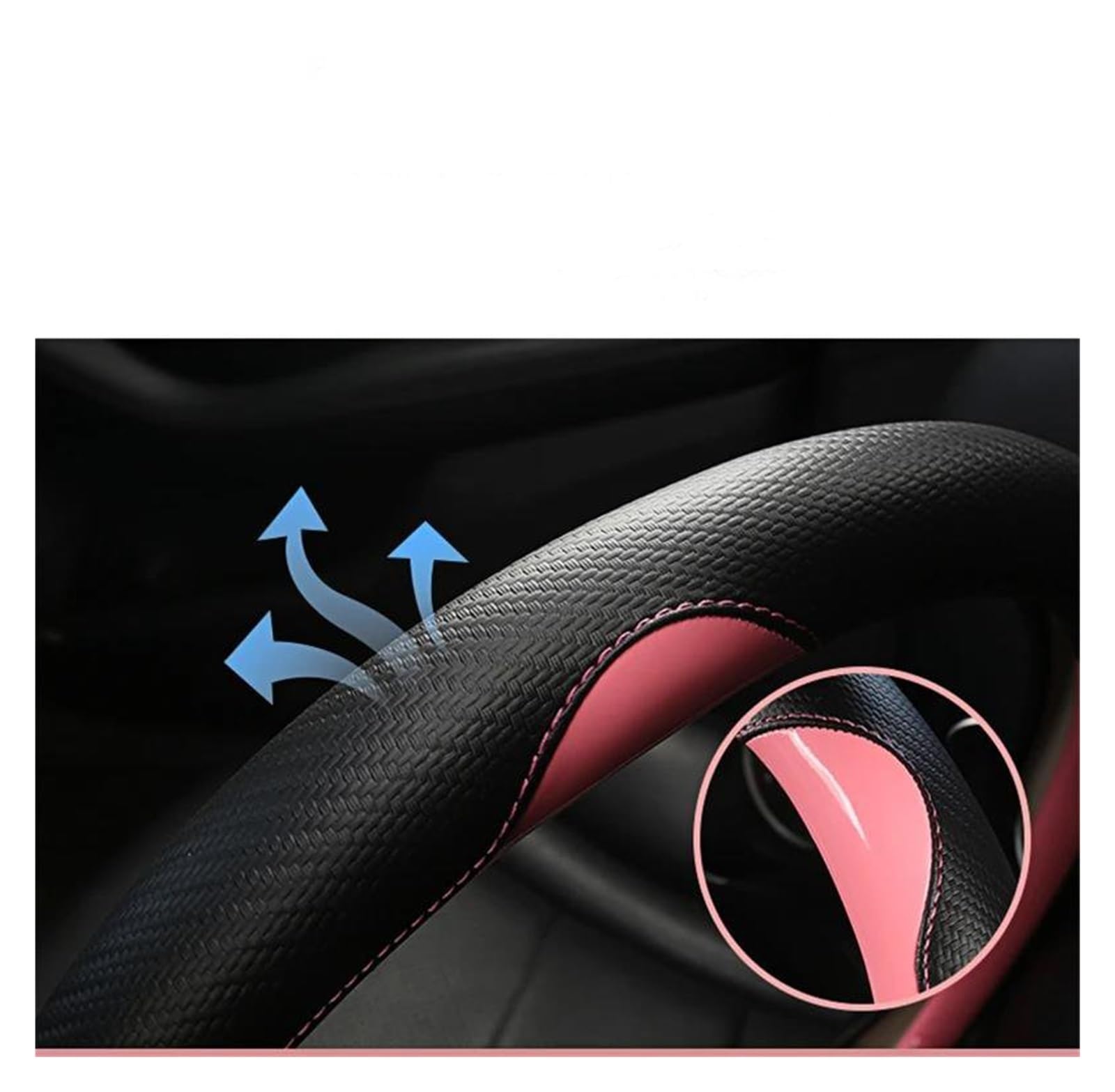 Lenkradabdeckung Carbon Faser Auto Lenkrad Abdeckung Für Kia K3 2013 K2 Für Rio 2015 2016 Für Ceed Für Cee'd 2012-2017 Lenkrad Bezug Auto(Black)