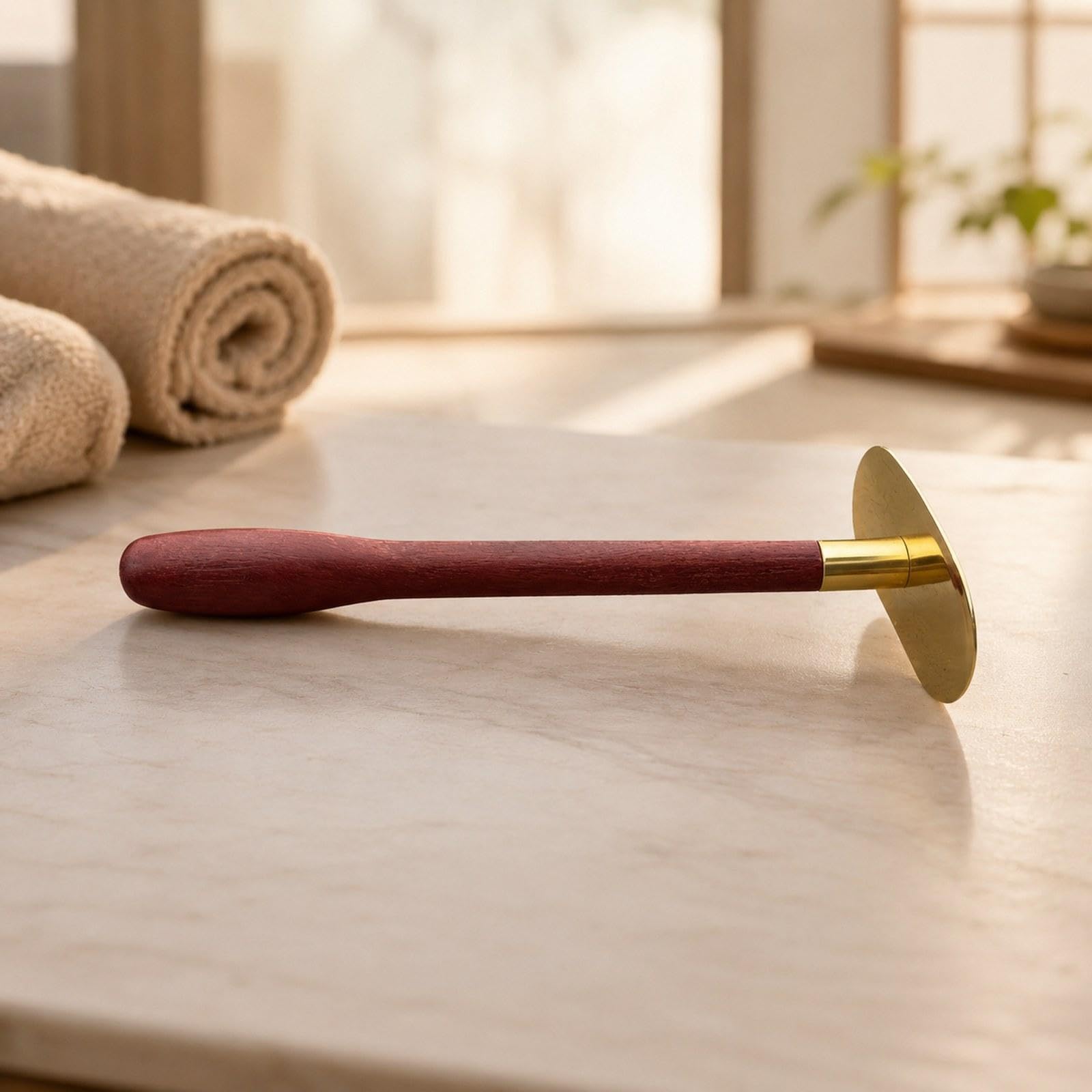 Herramienta de Masaje Gua Sha, Tabla de Corporal de Latón, Ergonómica, Portátil, Ligera, con Mango Largo, Ideal para Regalar O Decorar El, 37cm