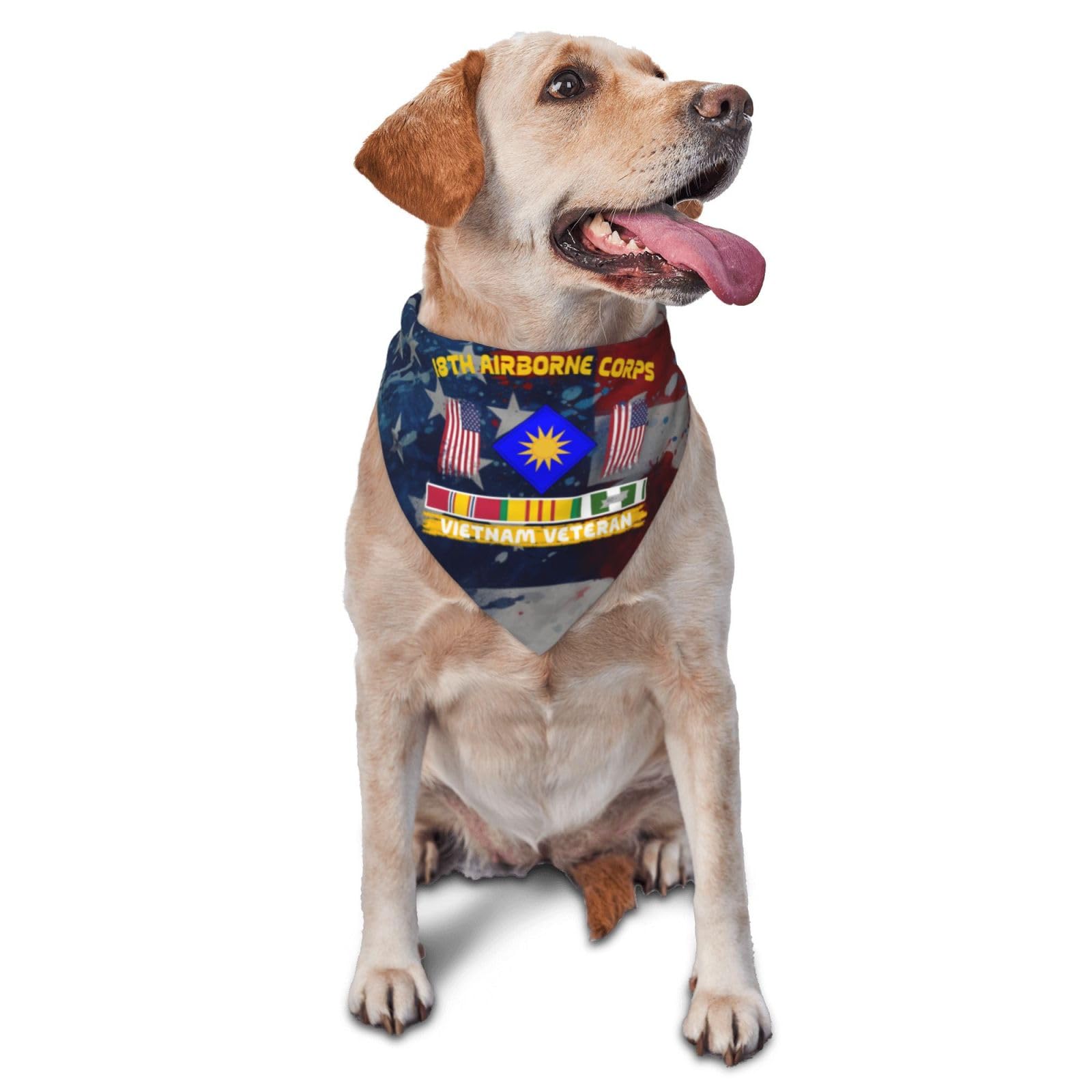 US Army 40th Infantry Division Vietnam Veteran Dog Scarf Pet Bandana Cat Pet Bibs