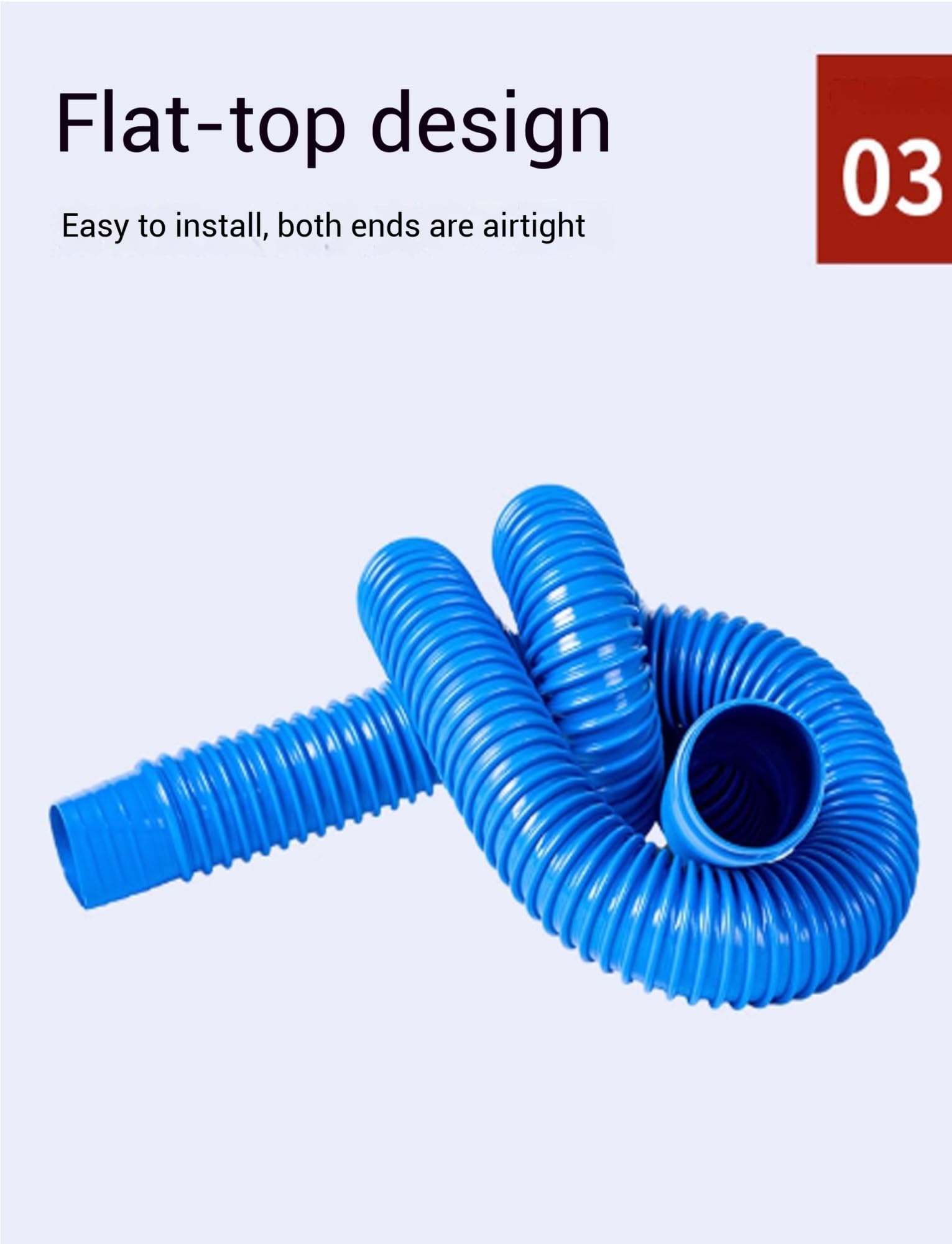 Condotto di ventilazione in gomma PVC blu, tubo flessibile, diametro 30 mm ~ 300 mm, asciugatrice universale, cappa aspirante, lunghezza 6,56 piedi(8cm)