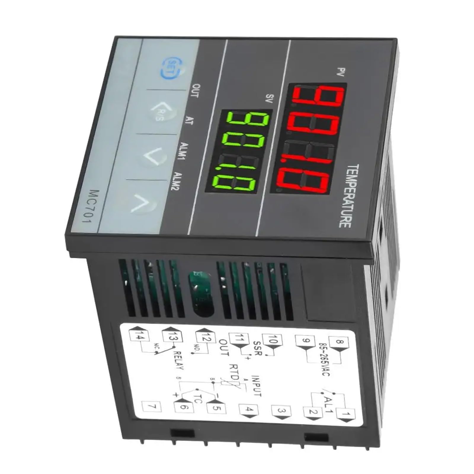 Controlador de temperatura PID digital MC701, termopar K, entrada PT100, relé, salida SSR, instrumento termorregulador.