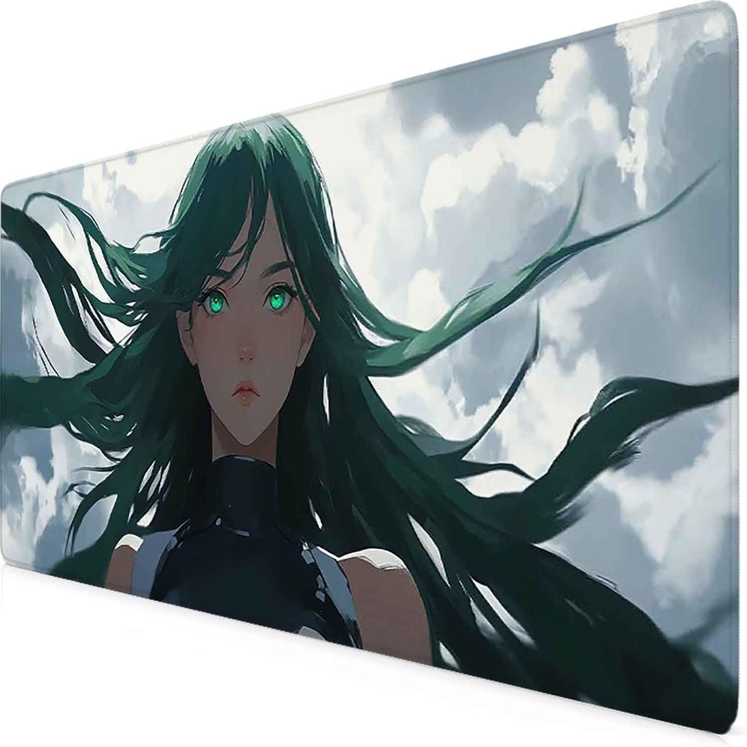 Zielona podkładka pod mysz kreskówka XXL podkładka pod mysz 1200 x 600 mm podkładka pod mysz ze zszytymi krawędziami i gumową podstawą antypoślizgowa podkładka pod mysz XXL do komputera, laptopa