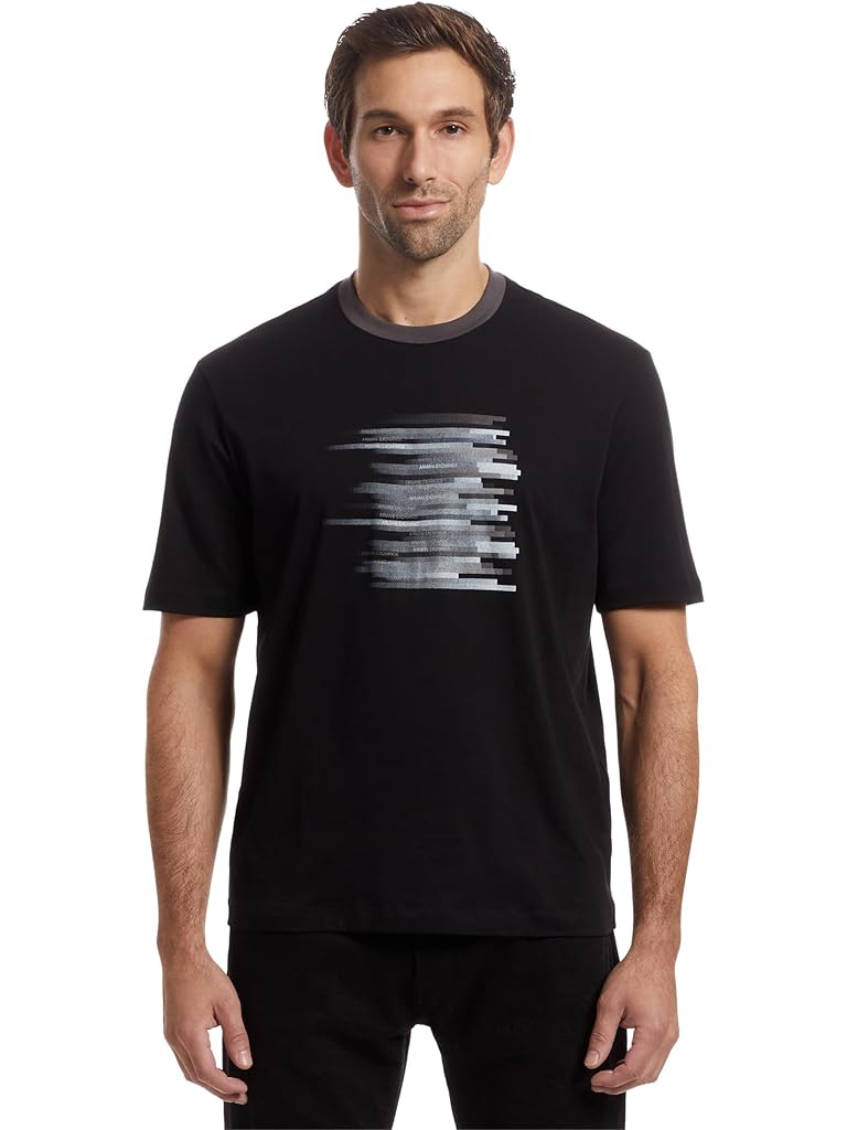 Black Armani Exchange Graffiti Cotton T-shirt