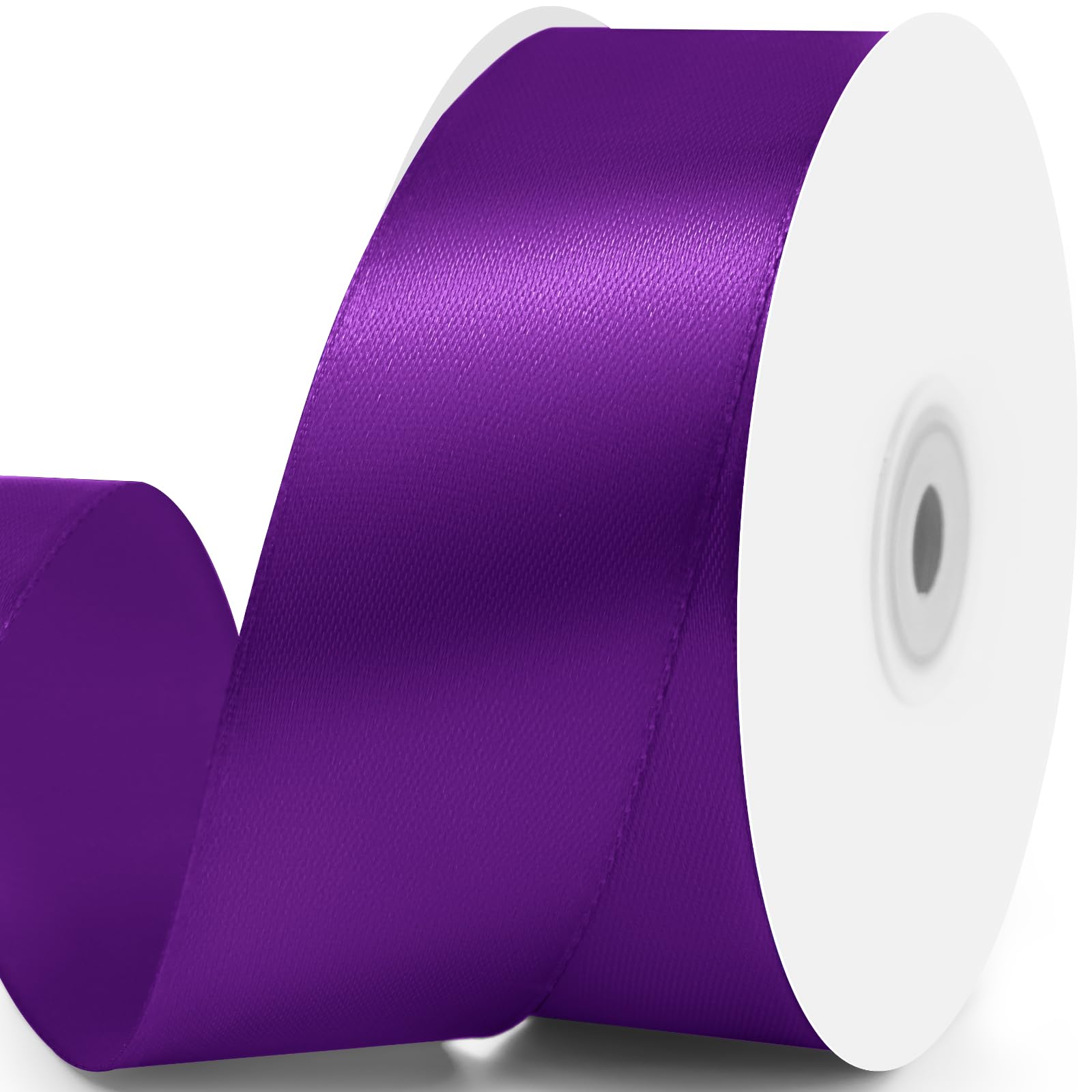 Quhora 1-1/2" x 50 Yards Satin Ribbon - Purple Silk Ribbon with Spool - Ideal for Gift Wrapping, Floral Bouquets, Crafts, Wedding Party Decorations,