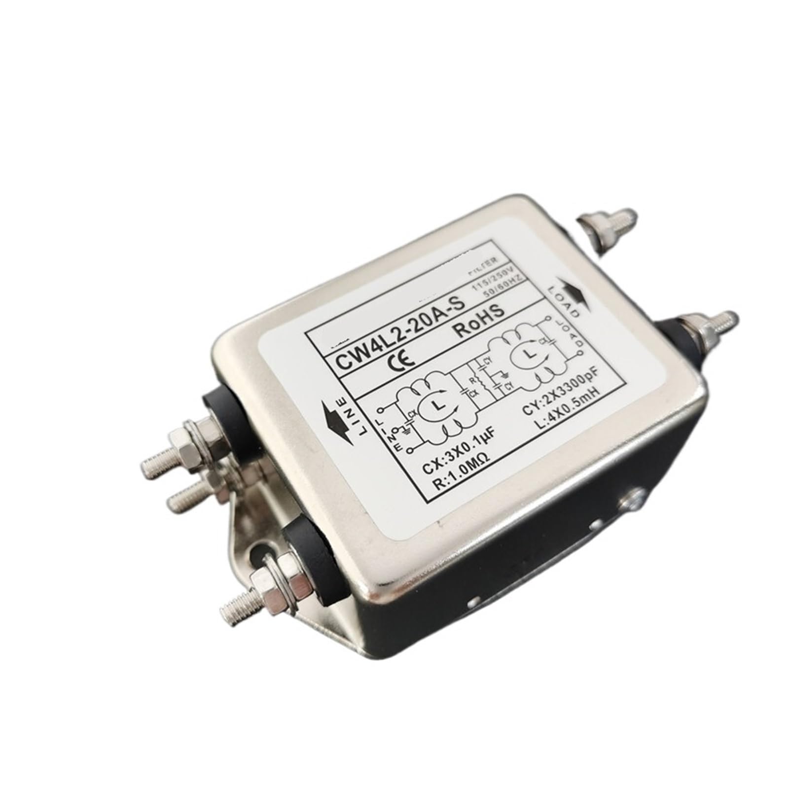 Filtre de puissance monophasé 220V CW4L2-20A-S double section pour purification