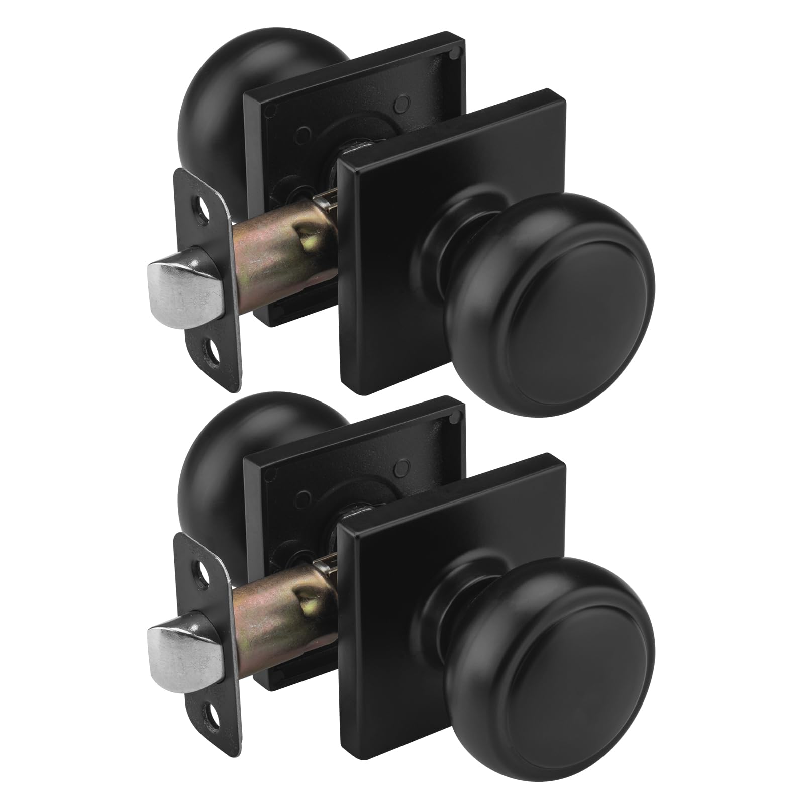 Gold Coastal Door Knobs with Lock - Privacy & Security -9