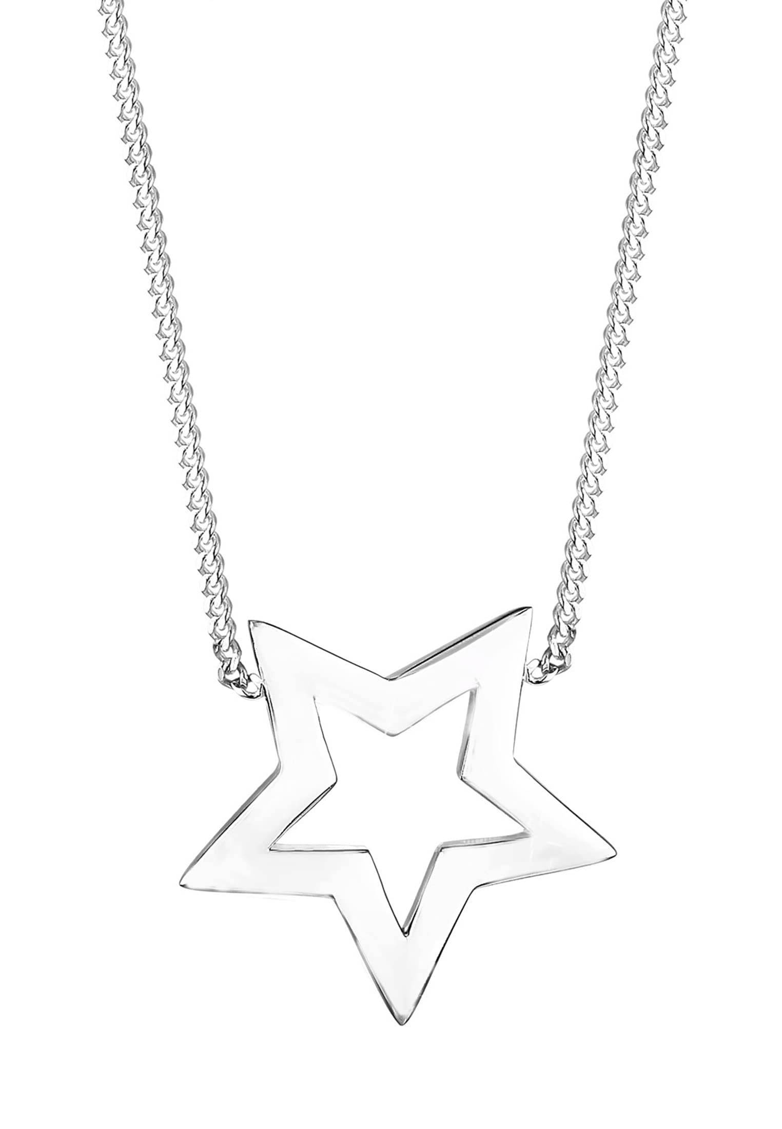 Elli Women's 925 Sterling Silver Star Astro Trend Blogger Filigree Heaven Necklace with Pendant of Length 45 cm
