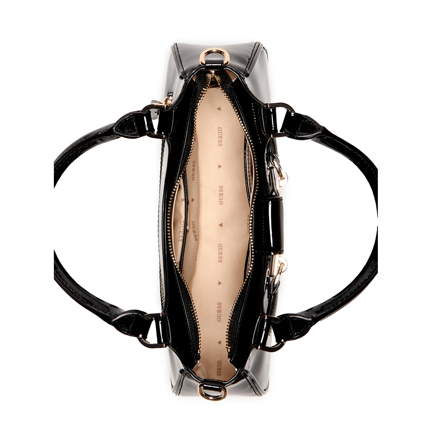 GUESS Borsa a mano/tracolla Nolana small girlfriend satchel nero vernice B25GU157 PG950005
