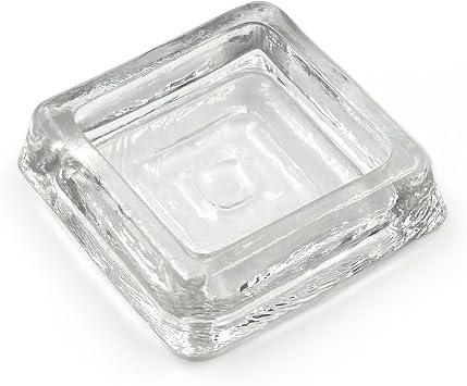 A29 Clear Glass Furniture Coasters, 2 1/2 in Square, Set of 4 | Clear Handcrafted Glass, Furniture Coasters & Floor Protectors, Safe for Hardwood Tile & Carpet