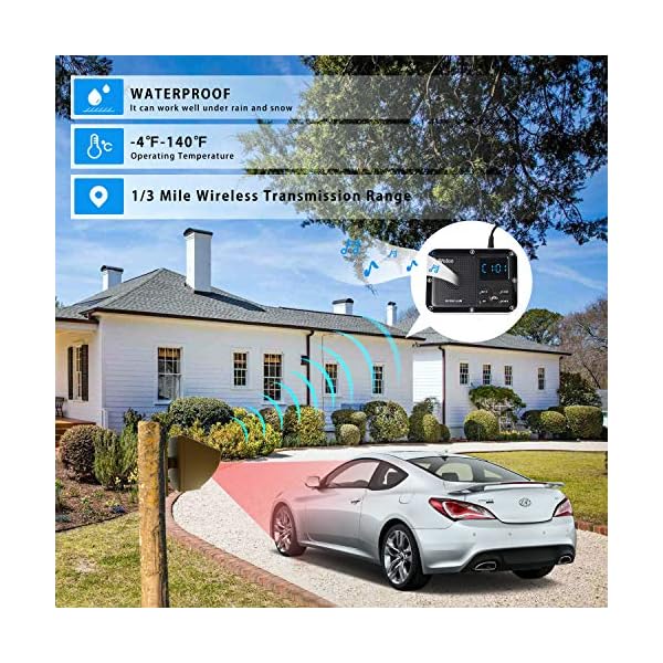 Wireless Driveway Alarm 1800 Feet Long Range Motion Sensor Alert System