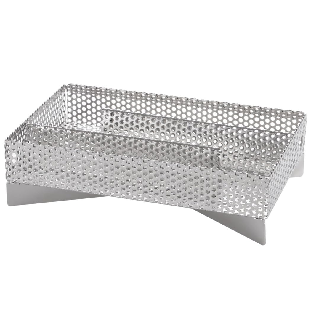 Bandeja para ahumar, acero inoxidable, 20,3 x 12,7 cm, antideslizante, resistente al calor, para carne, pescado, queso, ahumador de pellets