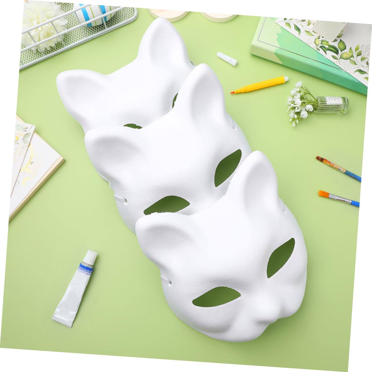 Cabilock 24pezzi Maschere Vuote in Per Da Te Pittura Personalità Adatte Per Feste in Maschera Halloween e Feste